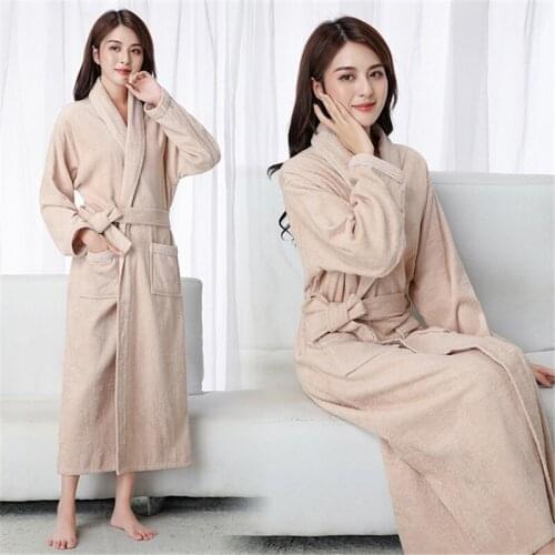 Womens robe pajamas party towel material bathrobes couple nightgowns hotel plus size yukata winter seasons universal пижама