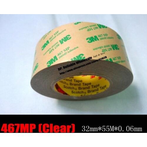 1 Roll 32mm*55M*0.06mm (Thickness) 3M 467MP Double Faced Laminating Adhesive Tape Graphic Attachment and Membrane Switch , LED
