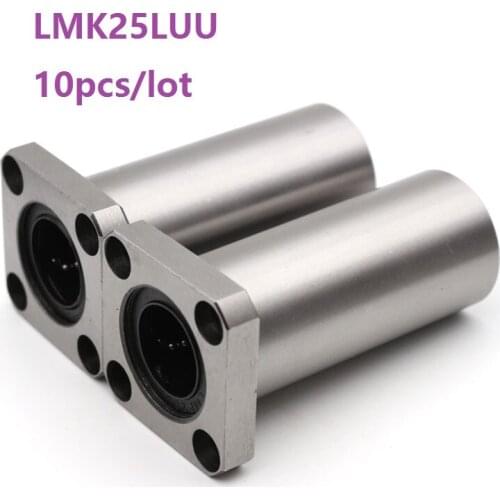 10pcs/lot LMK25LUU Long Type Rectangular Flange Linear Bearing CNC Linear Bush for 3D printer parts