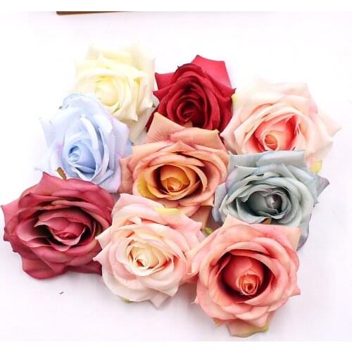 4Pcs/lot 10cm Nonwovens Rose Bouquet For Wedding Decoration Artificial Flower DIY wreath Gift Box Scrapbooking Fake flowers para