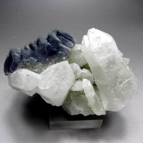 588g Quartz Cluster w/ Purple Blue Stepped Fluorite - crystals and stones healing Mineral specimen Home Decor feng shui
