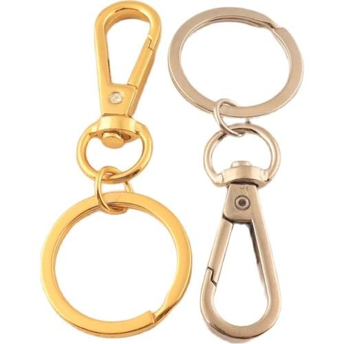 6 PCS Snap hook Metal Lobster Trigger Swivel Clasp With Key Ring Gold/silver for keychain Handbag Strap Ornament Keychain DIY