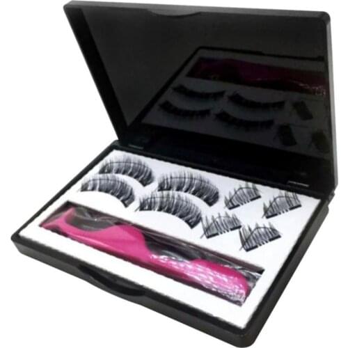 8Pcs/Set Magnetic Reusable Natural Thick Faux Grafting Eyelashes with Tweezers false eyelash False Eyelash above 1.5cm