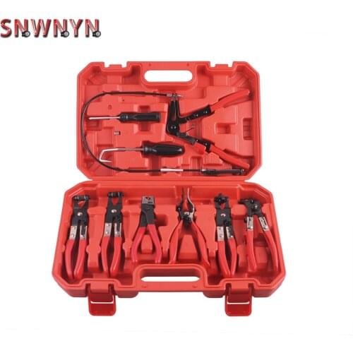 9Pcs Hose Clamp Ring Plier Clip Set Flexible Cable Plier Swivel Jaw Tool Remover Auto Hand Tool Set for car