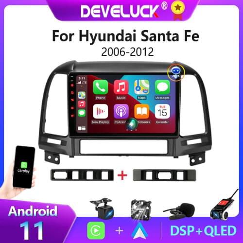 Android 10.0 2 Din car Radio Multimedia Video Player For Hyundai Santa Fe 2006-2012 2din DSP+48EQ FM GPS Navigation 4G Net WIFI