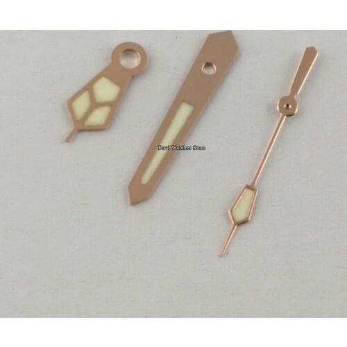 Watch Hand Parts New Rose Gold Hands Set Needles C3 Super Luminous Fit For NH35 NH36 7S26 Automatic Movement