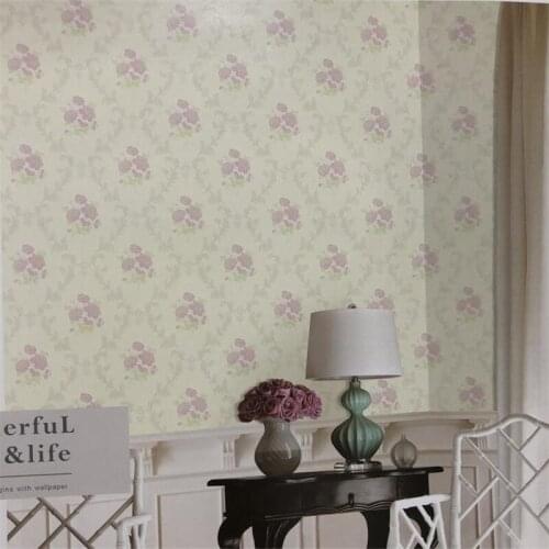 Beibehang European pastoral bedroom non-woven wallpaper living room 3D fresh wallpaper warm wedding room background wallpaper