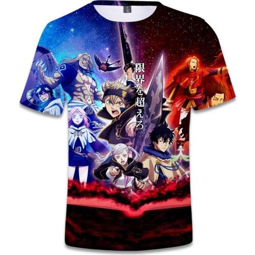Anime Black Clover Print Fashion Hip Hop Cartoon 3d T Shirts Men Women T-shirt Casual Short Sleeve Unisex 3D T-shirts Tee Shirt