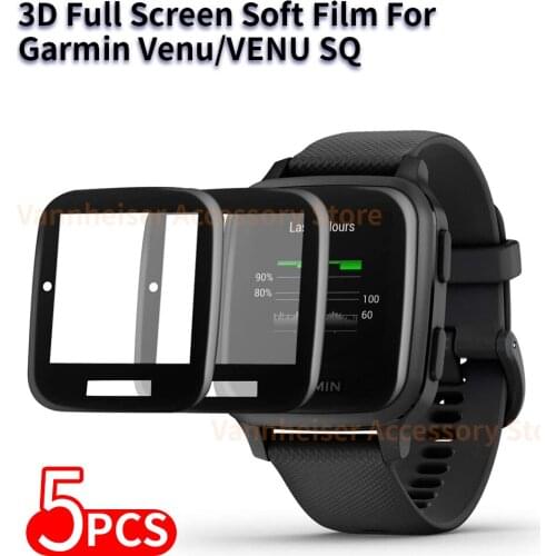 20D Curved Full HD Edge Soft Protective Film Cover Protection For Garmin Venu SQ/2/2S Smart Watch Screen Protector(Not Glass)