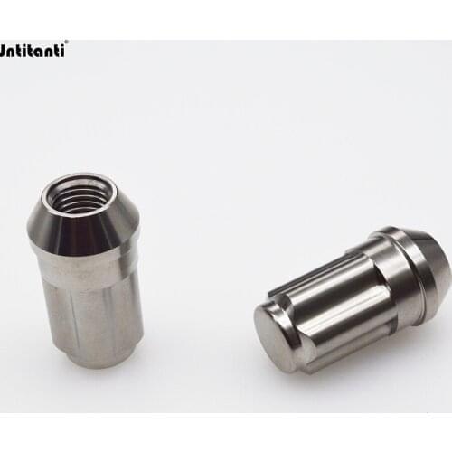 High performance silver color 60 degree cone seat closed end new type anti-theft Gr.5 titanium alloy lug nut M12*1.25