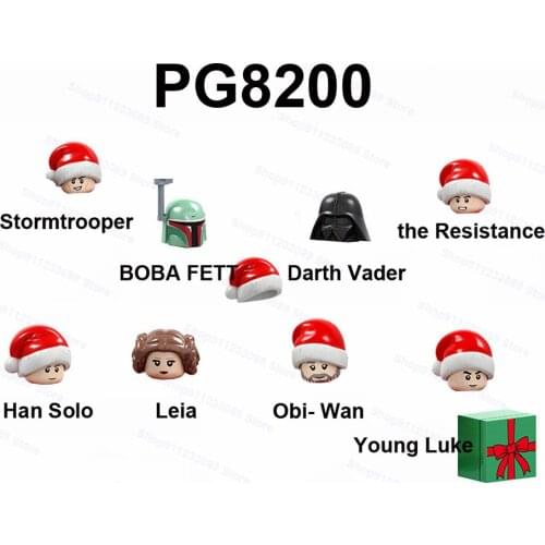 8pcs Christmas Leia Obi-wan Han Solo Boba Fett Stormtrooper Assemble Building Blocks Brick Star Figures Wars Toy Children PG8200