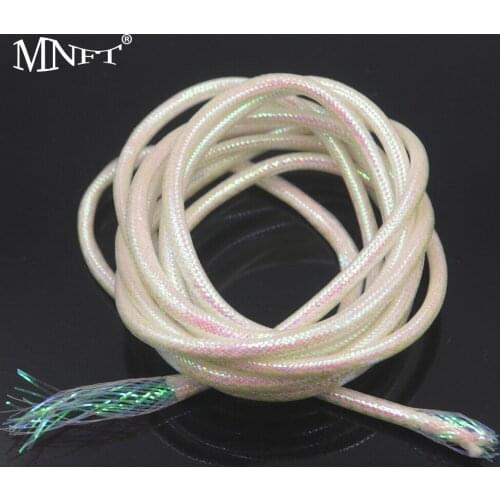 MNFT 7 Packs 14 Yards White Mylar Holographic Circle Tinsel Fly Tying Mylar Tubing 3.5mm 3mm Braided Crystal Flash Tubes
