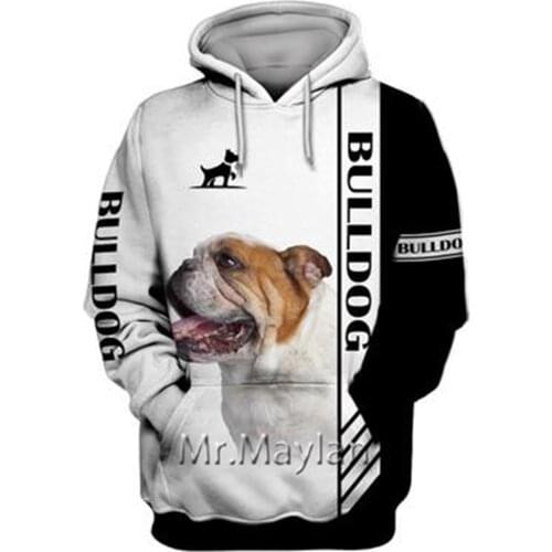Personality Fashion Animal Pug 3D Printed Graphic Hoodie Men/Women Zip Hooded Streetwear Oversized Sweatshirt Harajuku Tops -A30