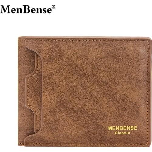 MenBense New Mens Wallet Short Paragraph Fashion Casual Mens Bag Multi-card Draw Card Short Paragraph Mens Wallet