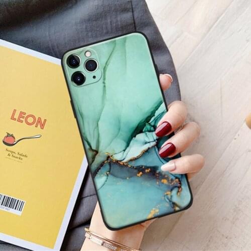 Green aqua marble natural Pretty For iPhone se 6 6s 7 8 plus x xr xs 11 pro max soft silicone phone case cover shell