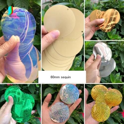 Wholesale Price Weight 500g Show Dance Home Wall Window Sequin Curtain Accessories Big 60mm Round Laser Sequins A0555L