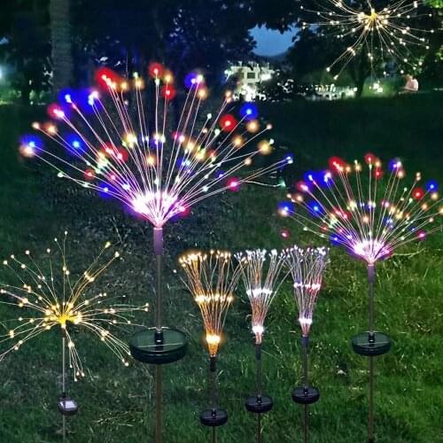 Outdoor LED Solar Fireworks Lights 90/120/150 LEDs Waterproof String Fairy Light For Garden Home Christmas Decoration