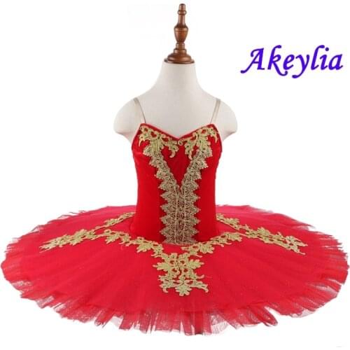 Paquita Ballet Tutus Adult Red gold pre-Professional Tutu Costume Skirt Classical Ballerina Stage dance wear Costume Women 20007