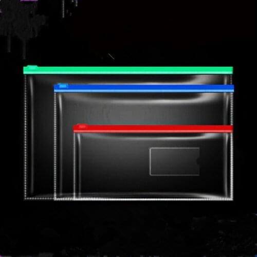 A3 A4 A5 PVC Transparent File Folder Random Color Document Bag Organizer Stationery Paper Storage Pencil Women Girl Makeup Bag