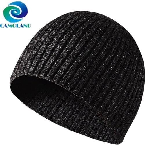 CAMOLAND New Winter Hat Men Solid Color Knitted Beanies Hat Warm Comforable Hat Outdoor Casual Skullcap Soft Bonnet Hats