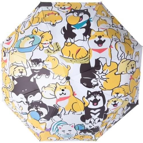 Folding Umbrella Windproof UV Protect Cartoon Dog Umbrella For Women Parasol Girl Boys Sunny And Rainy Childrens Umbrella