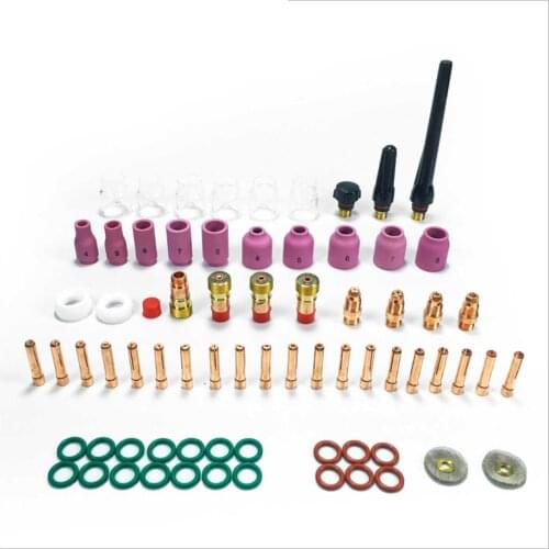 71Pcs Stubby Gas Lens Glass Cups O-rings Collets Gas Nozzles Kit for WP-17/18/26 TIG Welding Torch