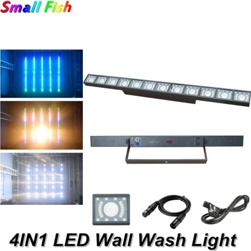 4IN1 LED Wall Wash Light 12X3W LED Bar Wall Wash Light DMX512 Controller Beam Wash Strobe DJ Disco Stage Light Party KTV Wedding