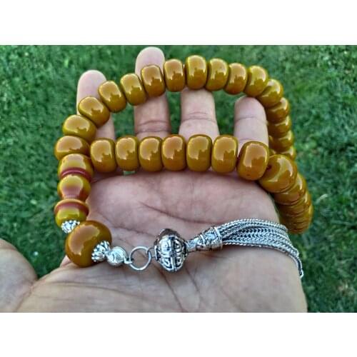 Tasbih Ottoman Faturan German Cherry Amber Sandalous Misbaha Rosary Free Shipping #27D