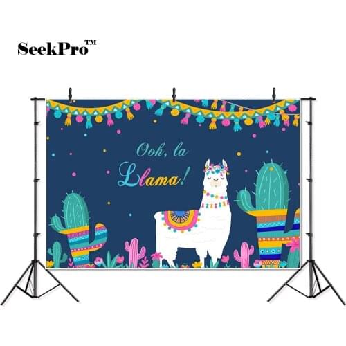 Thin vinyl party birthday Alpaca cactus baby children photo Backgrounds Printed Professional indoor Photographic studio Backdrop