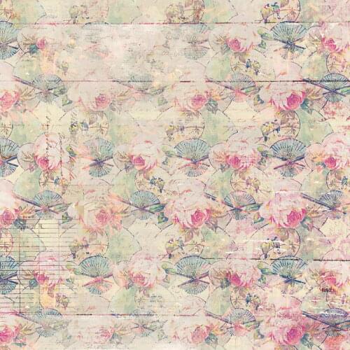 TR Photography Backdrop Digital Printed Pink Flowers Wooden Floor Pattern Backgrounds for Kids Children Baby Newborn Photo Shoot