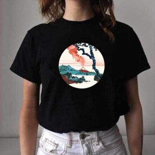 Vintagea Mount Fuji Print Women T Shirt Casual Summer Fashion Tee Shirt Femme Short Sleeve Harajuku Shirt Tshirt Camiseta Mujer