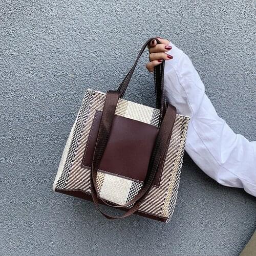 Woman Bag Women Handbag Straw Bag Big Bags For Woman 2019 New Color Matching Weaving BigHandbag Fashion Sexy Casual #25