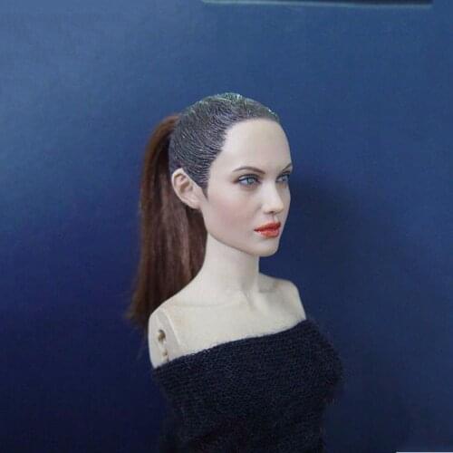 Woman Star Angelina Jolie 1/6 Female Head Sculpts KM36 Model Toys For 12" Action Figure Body Accessory