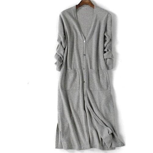 2021 New Fall Korean Single Breasted Long Sweater Women Summer Long Sleeve Knit Cardigan Pockets Oversize Sueter Mujer ZY5436