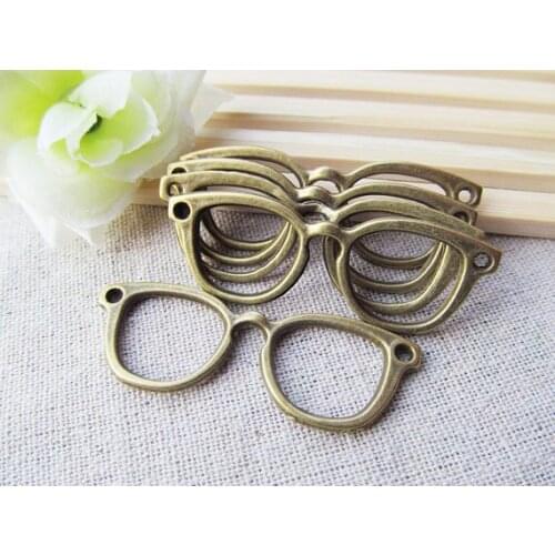 20pcs 20mm x55mm Antique Silver tone/Antique Bronze Eyeglass Connector Pendant Charm/Finding,for Bracelet,DIY Jewellry Accessory