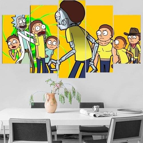 5 Pieces Wall Art Canvas Painting Anime cartoon Poster Doctors Vs Zombies Decoration Pictures Modern Living Room Bedroom Home