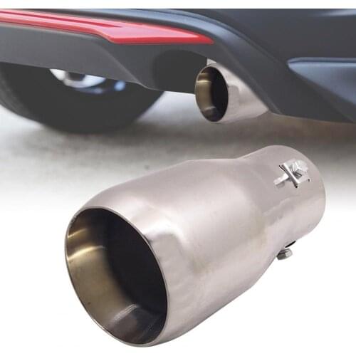 6021 Exhaust Muffler Heat-resistant Simple Installation Stainless Steel Silver Color Exhaust Pipe Silencer Trim for Car