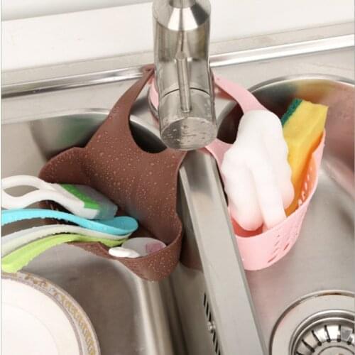 Adjustable Sink Hanging Drain Basket Kitchen Sink Sponge Holder Draining Rack Kitchen Storage Tools Storage Shelf Sink Holder