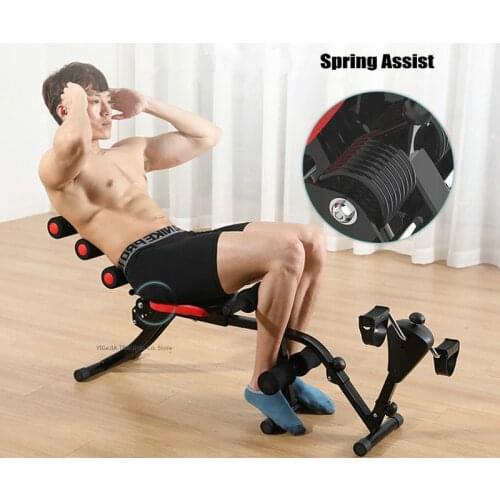 Household Weight-loss Fitness Equipment with Cycling Trainer, Sit-Up Aid Device, Multi-Function Abdominal Board Exercise Machine