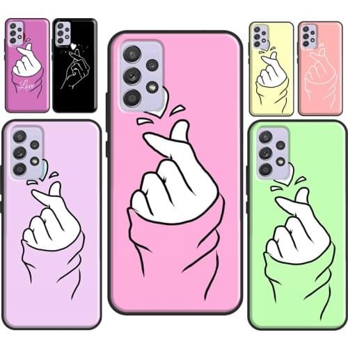 Kpop Hand Finger Heart For Samsung A21S A20e M31S A71 A51 A41 A31 A11 A70 A50 A12 A32 A42 A52 A72 Phone Cover