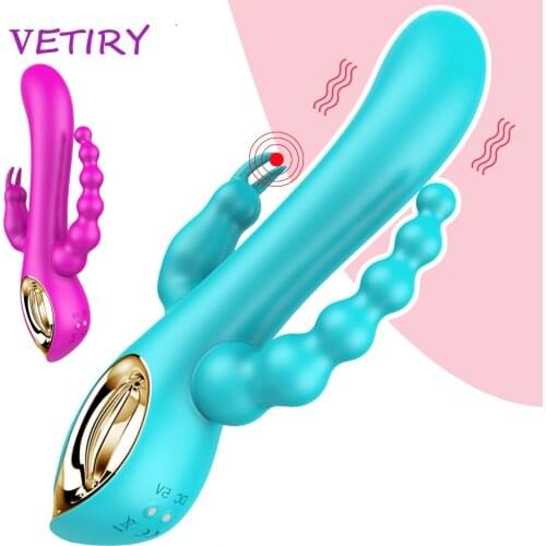 VETIRY Dildo Vibrator Sex Toys for Women G-spot Massager Clitoris Vagina Anal Stimulator Female Masturbator Triple Vibration