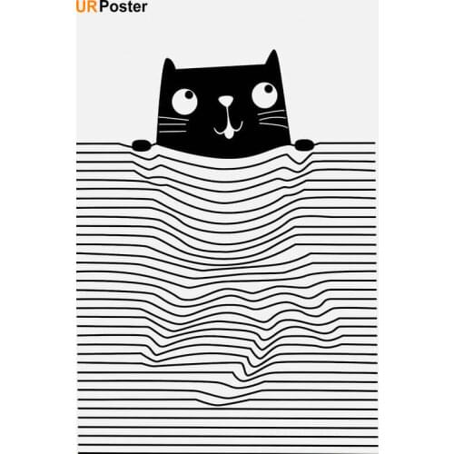 The Fox Whales and Cat Baby Animal Canvas Silk Poster Nursery Wall Art Print Painting Nordic Picture Children Bedroom Decoration