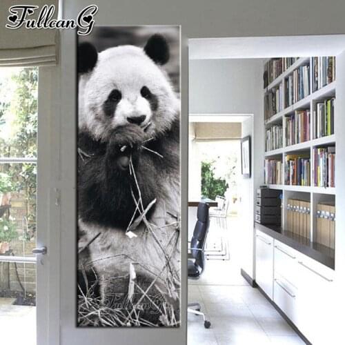 FULLCANG Cute panda animals 5d large diy diamond painting cross stitch full drill rhinestone embroidery kits decoration FC3726