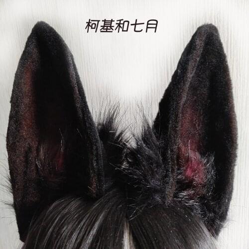 German Shepherd Ears Simulation Animal Ears Black Dog Ears Cute Hair Bands Hair Accessories Wolf Ear Dog Ear Headdress LL