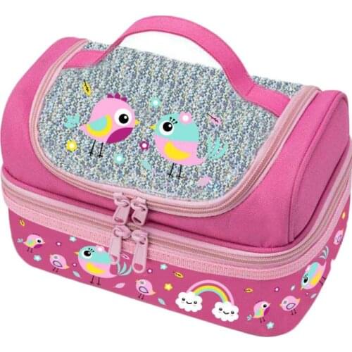 Kawaii Cartoon Bear Fresh Cooler Bags Waterproof Portable Zipper Lunch Bags For Women Convenient Lunch Box Tote Food Bags Lunch