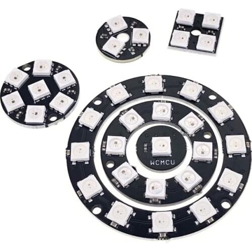 RGB LED Ring 1 3 4 7 8 12 16 24 Bits LEDs WS2812 WS2812B 5050 RGB LED Ring Lamp Light with Integrated Driver For Arduino Diy Kit
