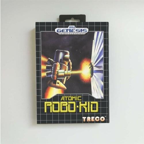 Atomic Robo Kid - USA Cover With Retail Box 16 Bit MD Game Card for Sega Megadrive Genesis Video Game Console