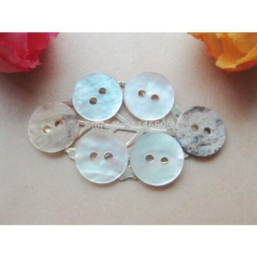 HOT!!! 200 pcs/lot 10mm natural White mother of pearl shell button with 2 holes shirt button Sewing Buttons Scrapbooking