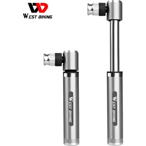 WEST BIKING Mini Portable Aluminium Alloy Bicycle Air Pump Bike Tire Inflator Super Light Accessories MTB Road Bike Cycling Pump
