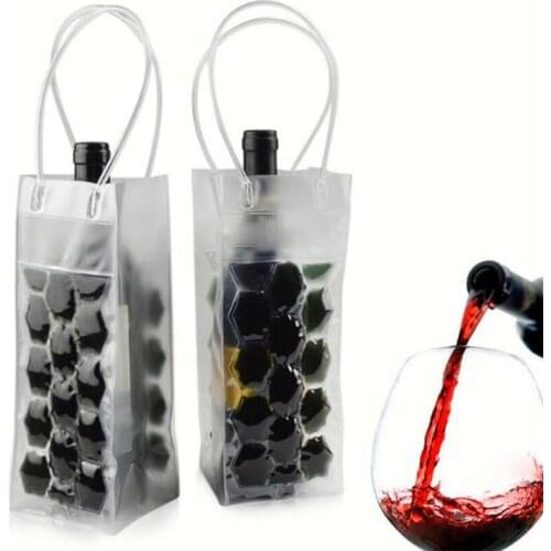 Reusable Wine Bottle Freezer Bag Chilling Cooler Ice Bag Beer Cooling Gel Holder Carrier Portable Liquor Ice-Cold Tool PVC Bag